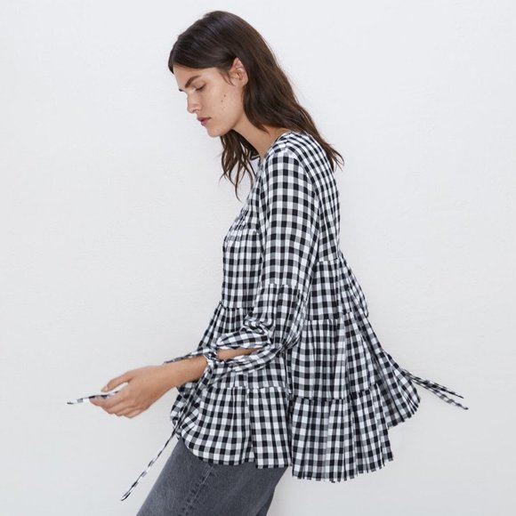 Zara Tops - [ZARA] gingham blouse